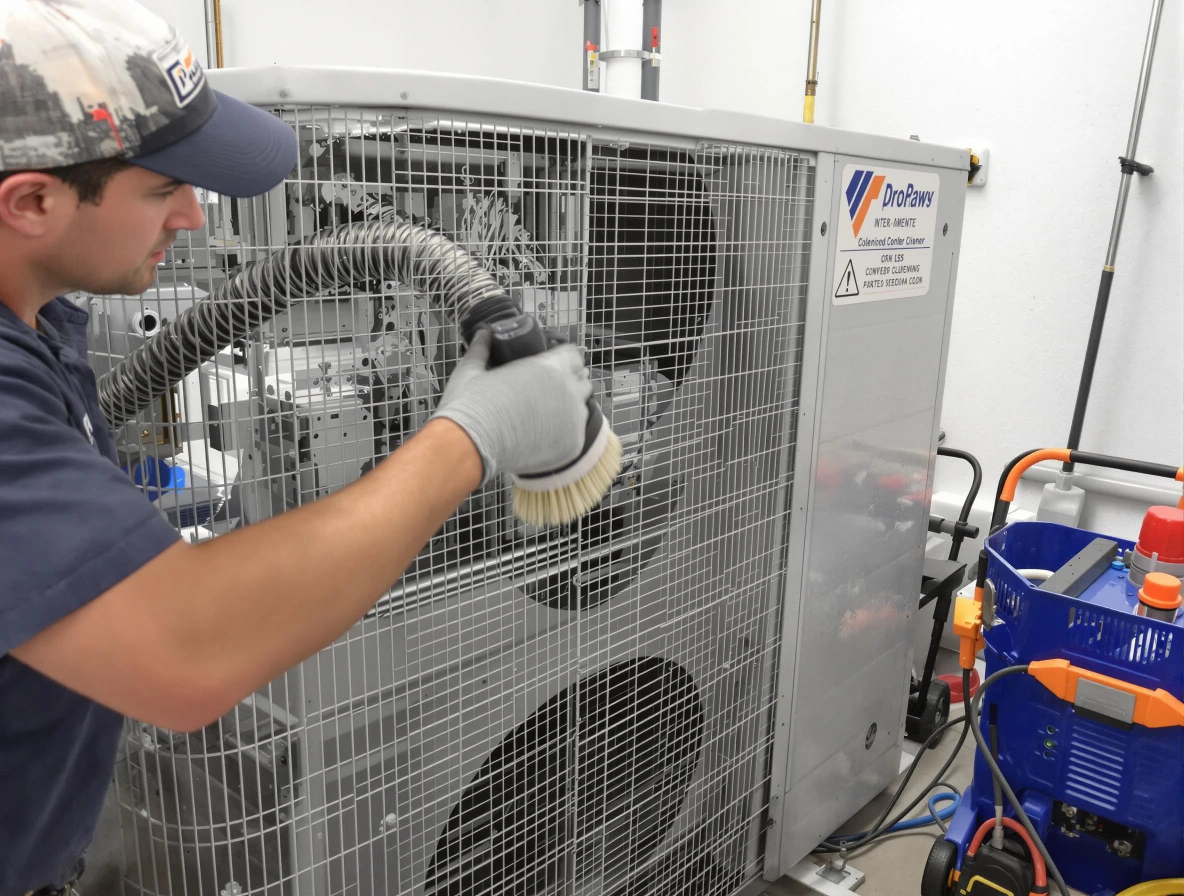 Bensley Air Duct Cleaning specialist performing precision AC coil cleaning for improved system performance in Bensley