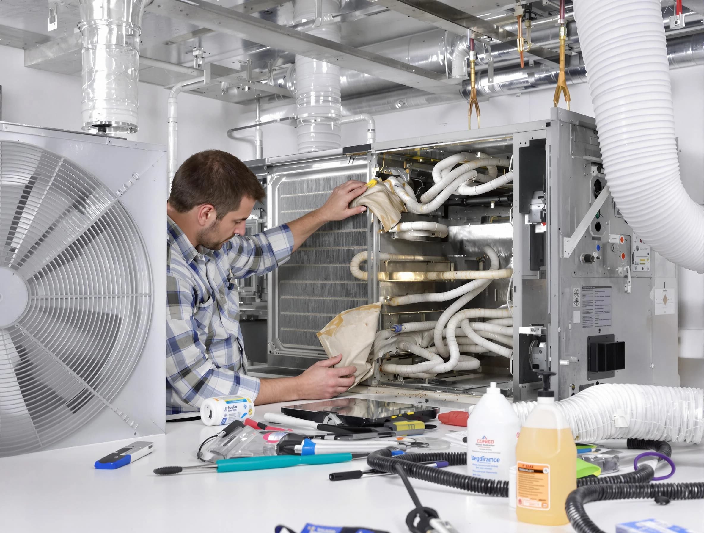 Bensley Air Duct Cleaning specialist performing precision AC coil cleaning in Bensley