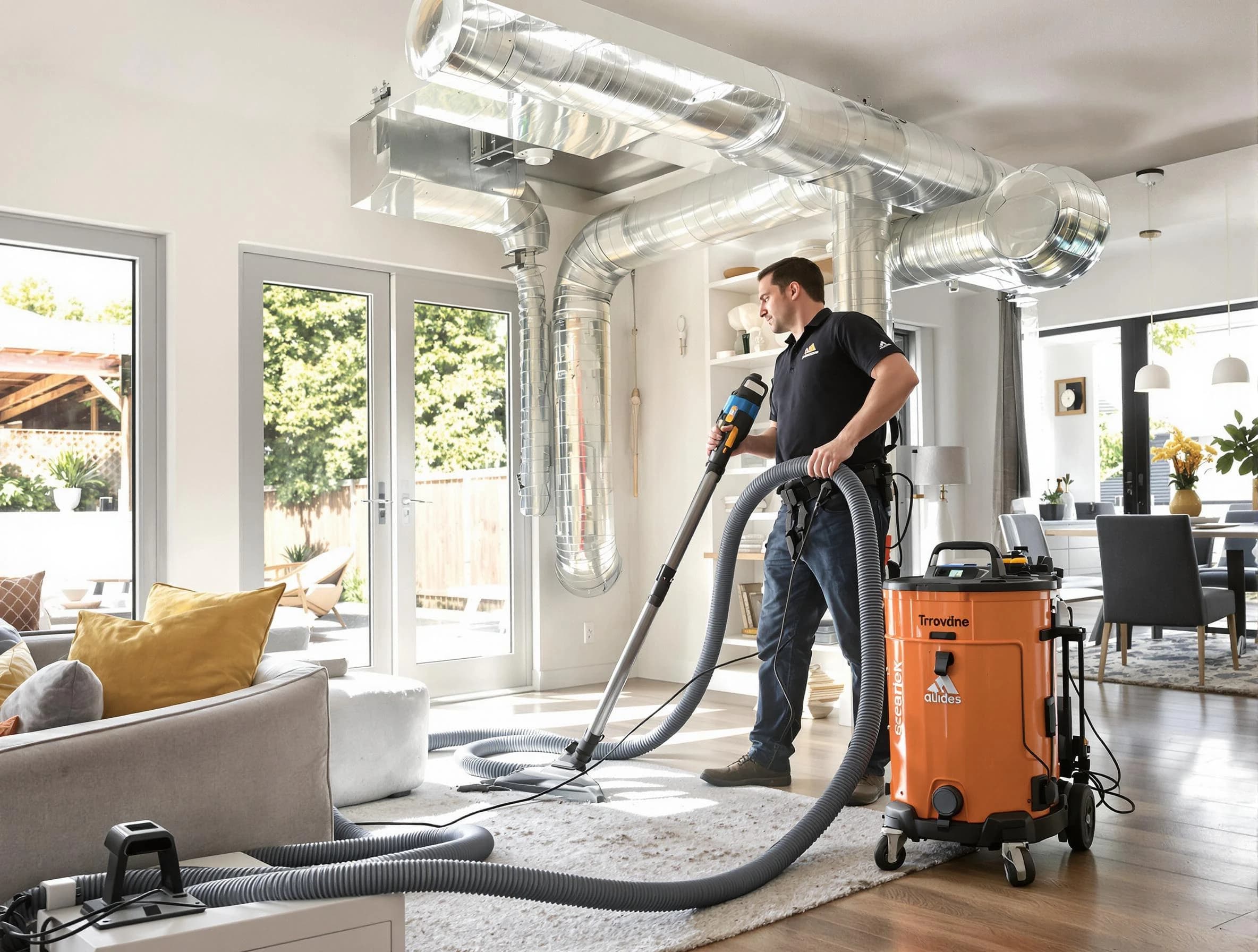 Bensley Air Duct Cleaning specialist performing thorough residential duct cleaning using advanced equipment in Bensley