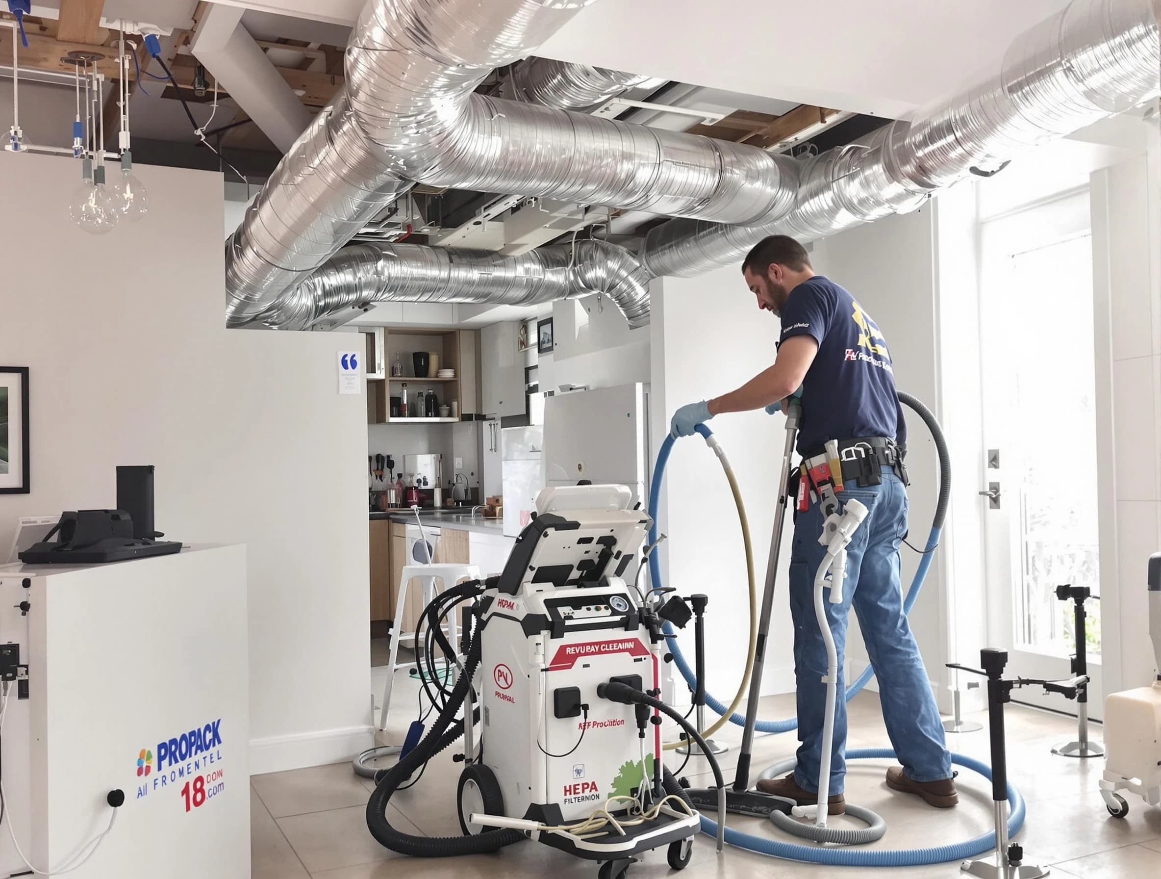 Bensley Air Duct Cleaning technician performing advanced pure duct cleaning with specialized equipment in Bensley