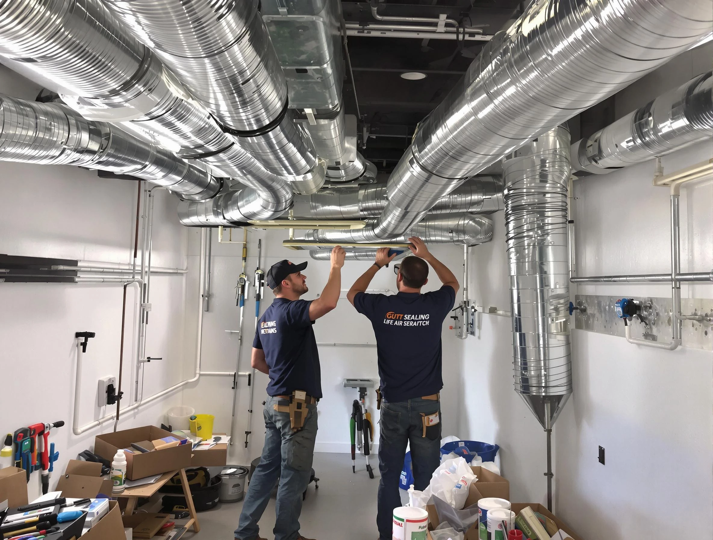 Bensley Air Duct Cleaning technician applying professional duct sealing solutions in Bensley