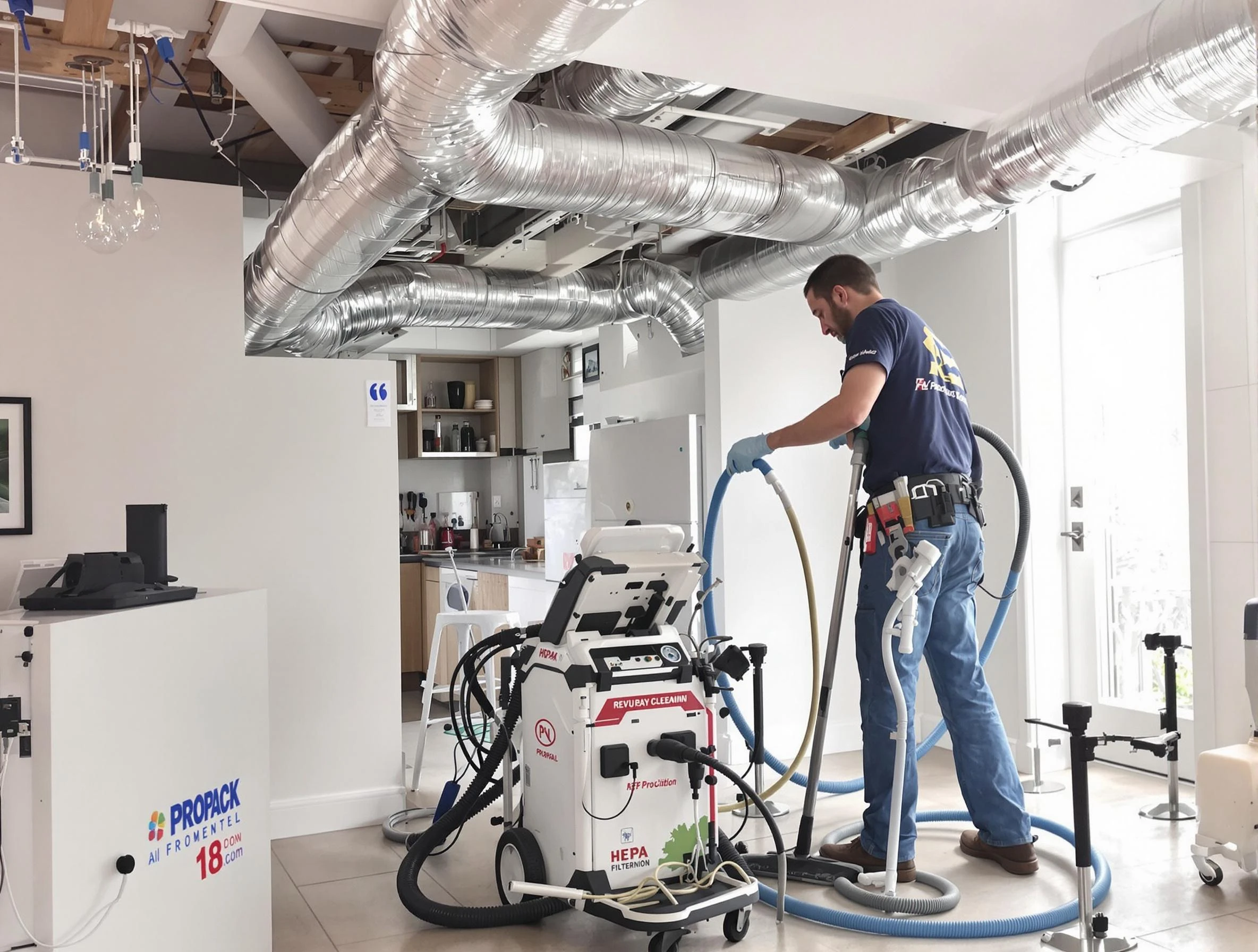Bensley Air Duct Cleaning technician performing advanced pure duct cleaning with specialized equipment in Bensley
